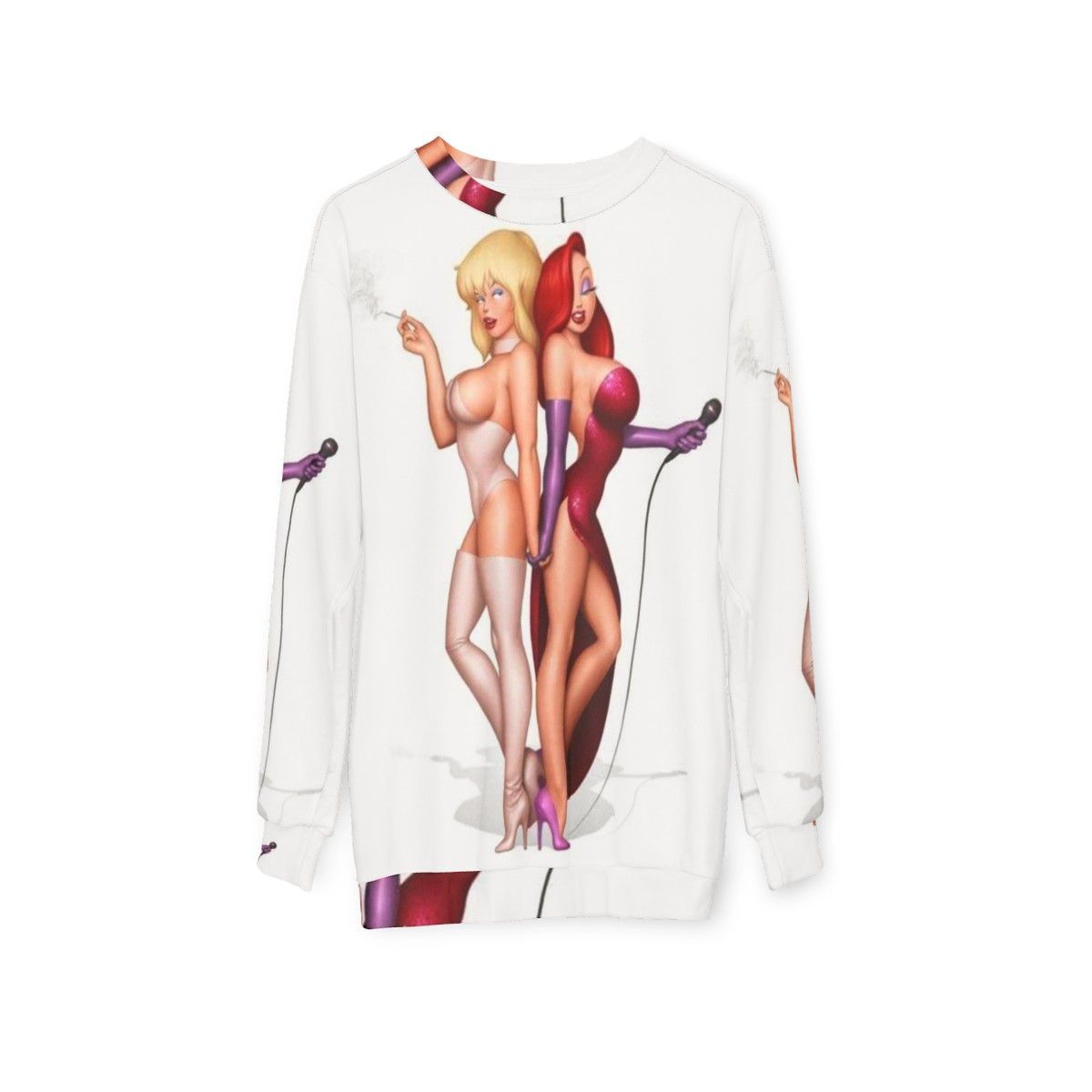 Jessica Rabbit and Holli Would Unisex Sweatshirt - hanging