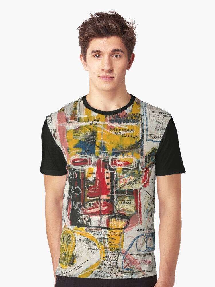 Delete Zone graphic t-shirt with a portrait and skull design - Men