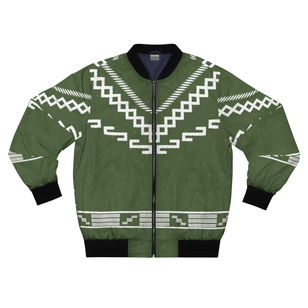 Vintage poncho bomber jacket with spaghetti western inspired pattern