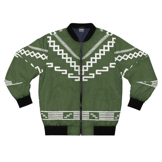 Vintage poncho bomber jacket with spaghetti western inspired pattern