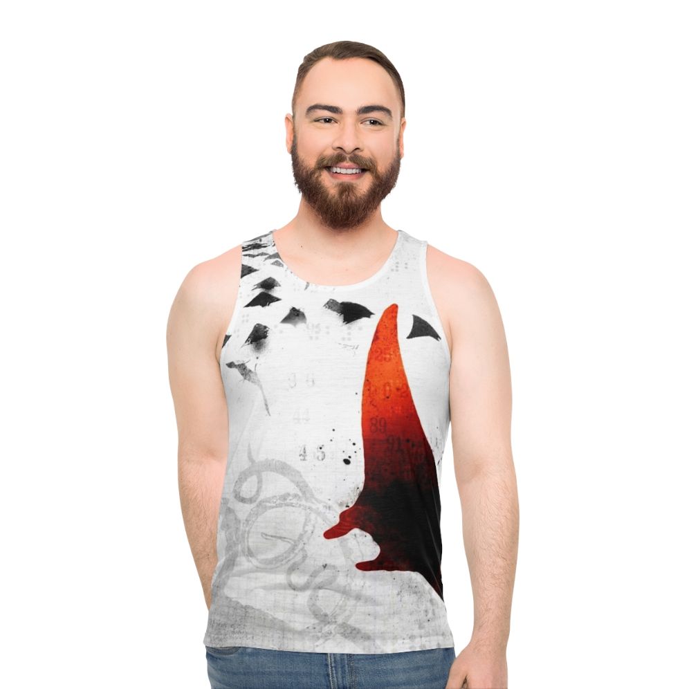 Manta ray unisex red tank top - men