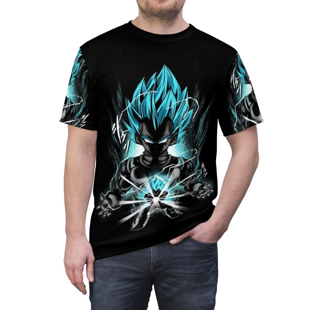 Legendary Prince Blue Superhero Anime T-shirt Design - men front