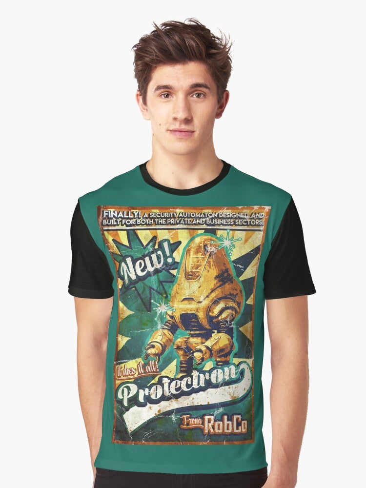 Protectron Power Armor T-Shirt with Fallout Gaming Graphics - Men