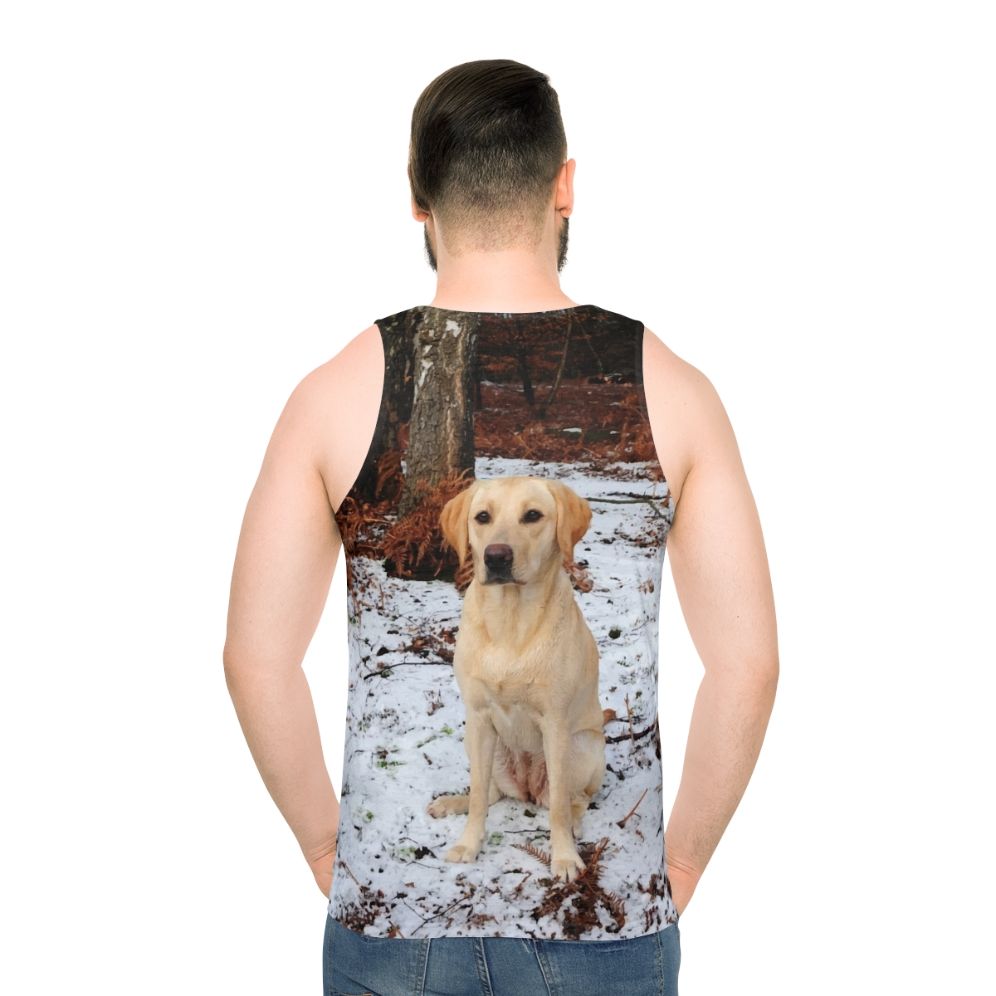 Yellow Labrador Retriever Unisex Tank Top - men back