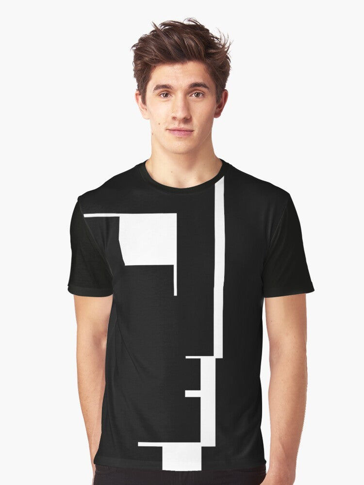 Bauhaus inspired goth graphic t-shirt with industrial and alternative design - Men