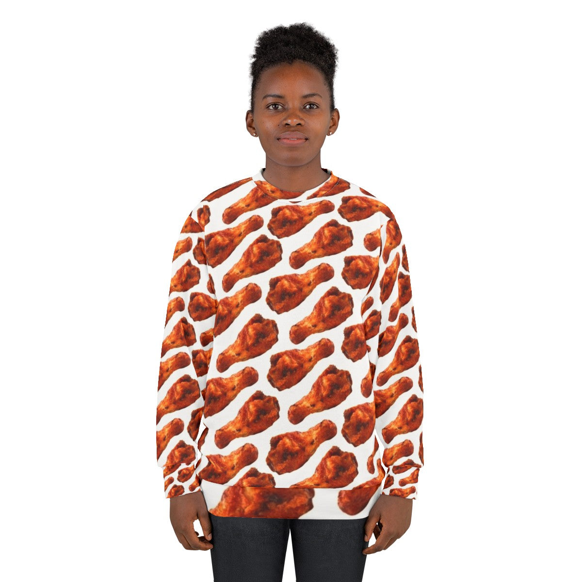 Buffalo chicken wing pattern sweatshirt - women