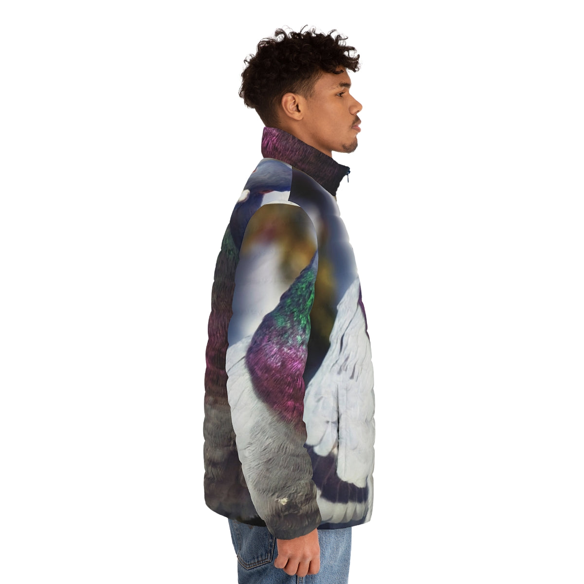 Cute Noah's Ark Unicorn Puffer Jacket - men side right