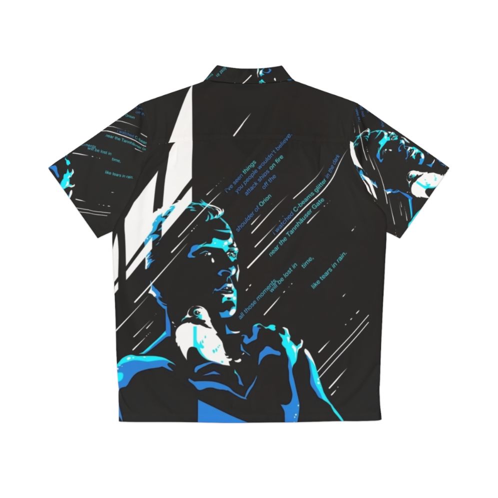 Blade Runner inspired "Like Tears in Rain" Hawaiian shirt - Back