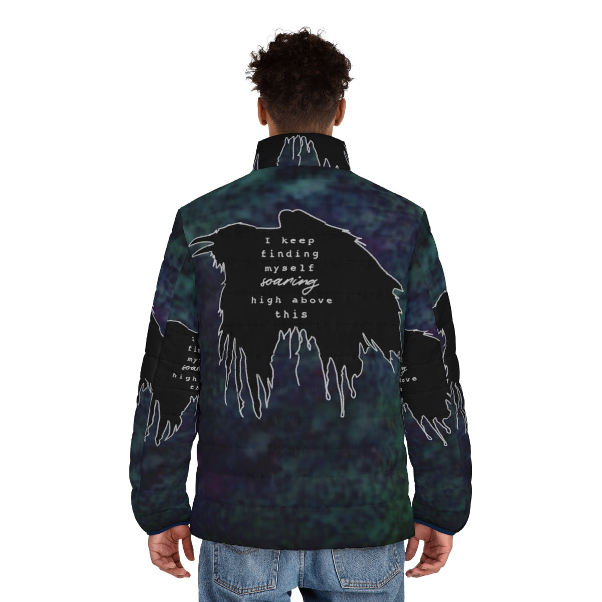 Impossible Puffer Jacket, acid wash minimalist grunge style - men back