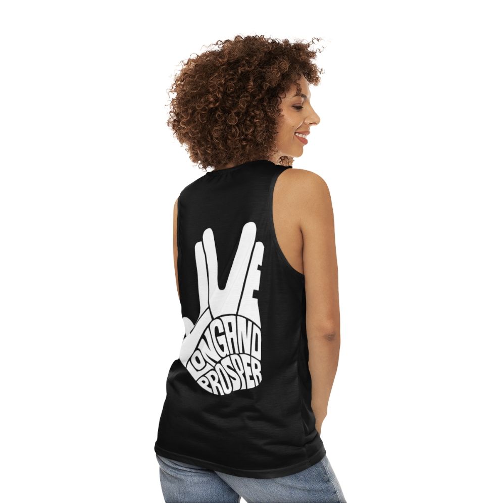 Star Trek Spock Live Long and Prosper Unisex Tank Top - women back