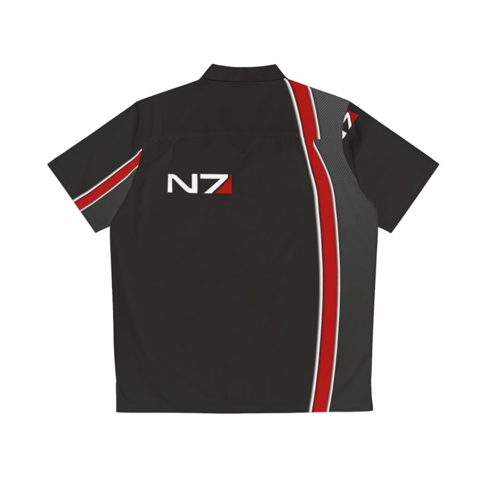 N7 Mass Effect Hawaiian Shirt with iconic N7 logo and Reapers - Back