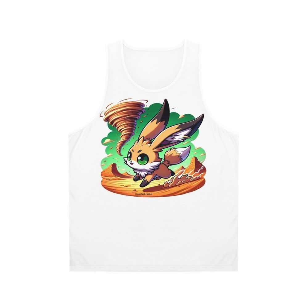 Unisex tank top with legendary desert animals, rabbit and fox