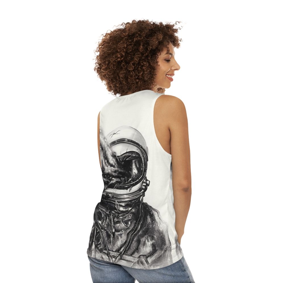 Transposed Unisex Galaxy Print Space Tank Top - women back