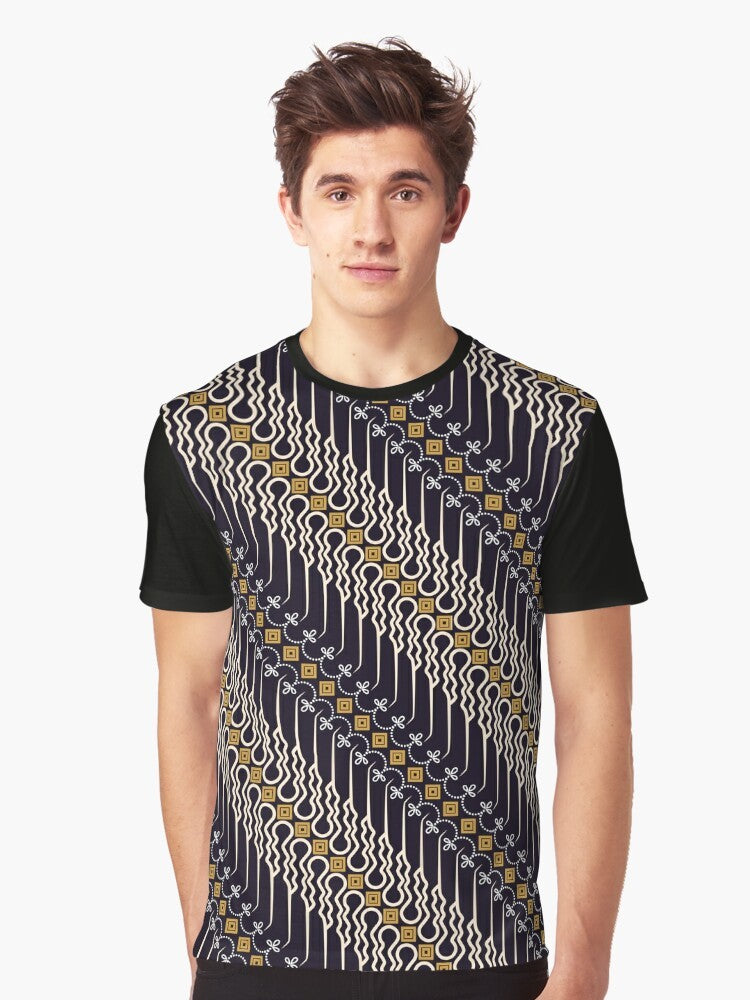 Batik parang pattern graphic t-shirt, javanese textile design - Men