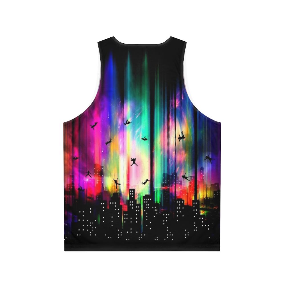 Unisex tank top with a futuristic graphic design - Back