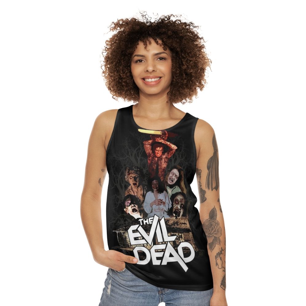 The Evil Dead Unisex Horror Tank Top with Ash Williams and Deadites - women