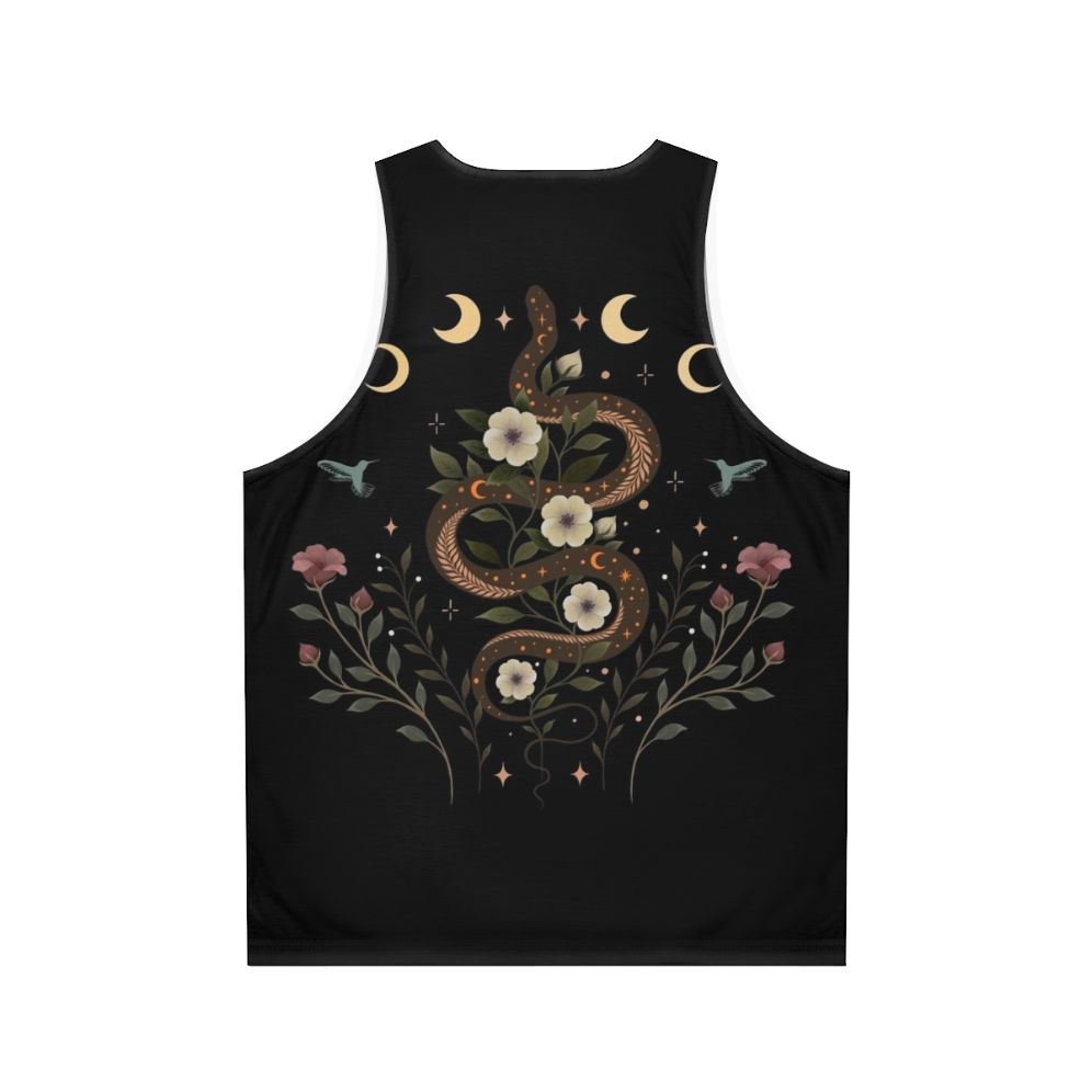 Unisex tank top with botanical and mystical nature design - Back