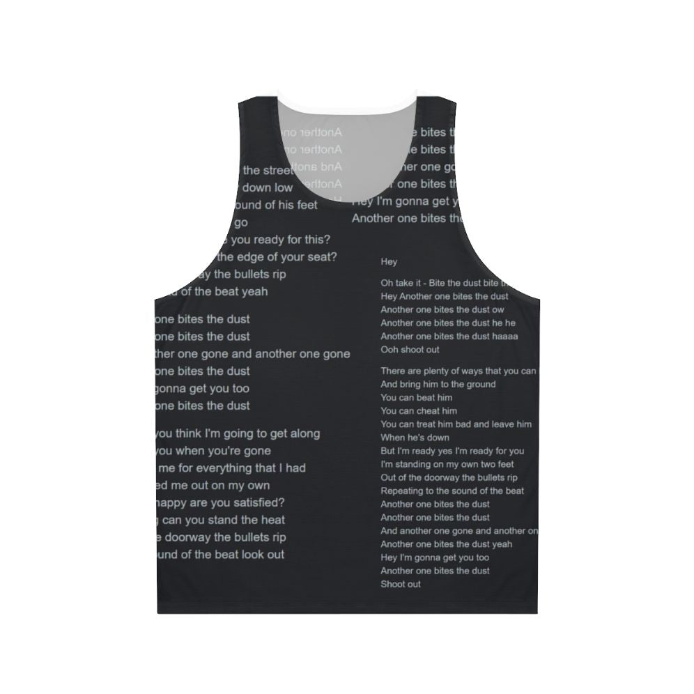 Unisex "Another One Bites The Dust" Queen Lyrics Tank Top