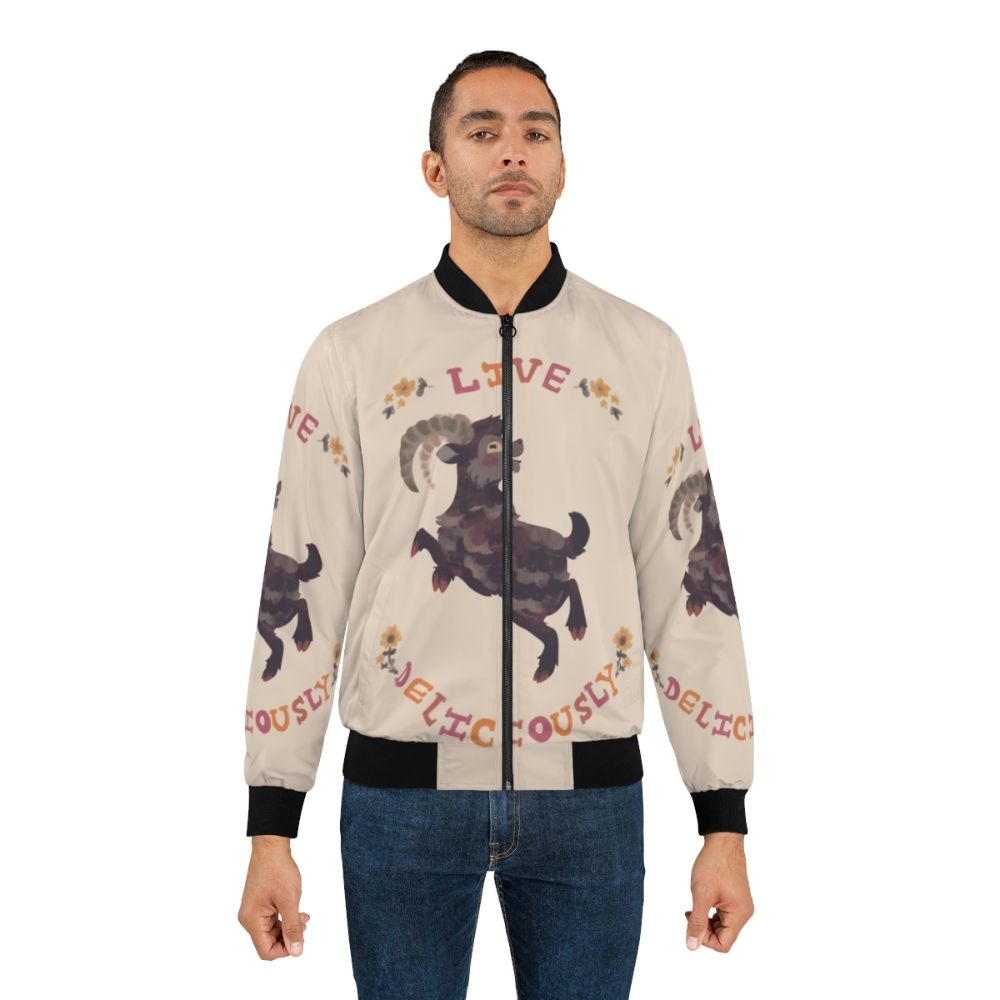 Deliciously bomber jacket with witch and black phillip goat design - Lifestyle