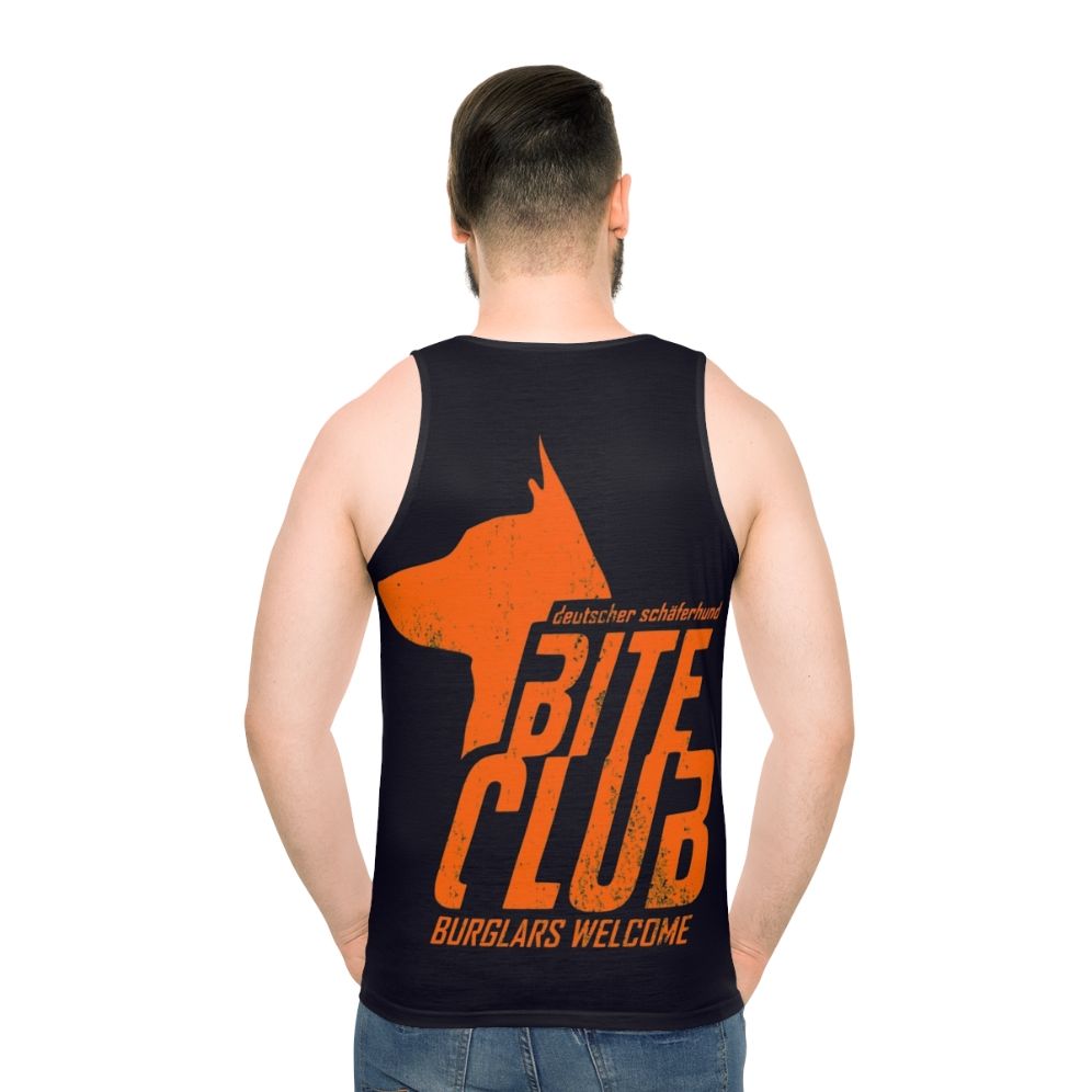 Distressed Unisex German Shepherd Tank Top - men back