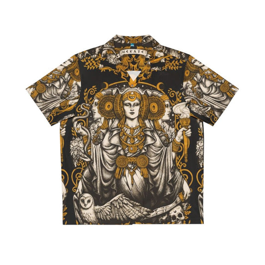 Iberian Hecate Hawaiian Shirt featuring hecate goddess and medusa art