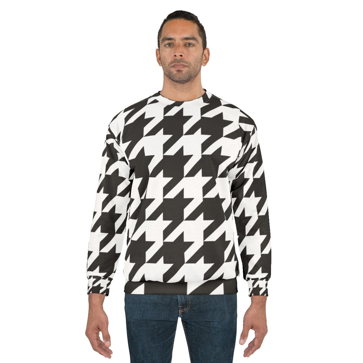 Classic houndstooth pattern sweatshirt - men