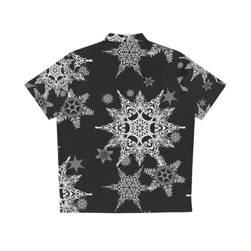 Skull Snowflake Gothic Holiday Hawaiian Shirt - Back