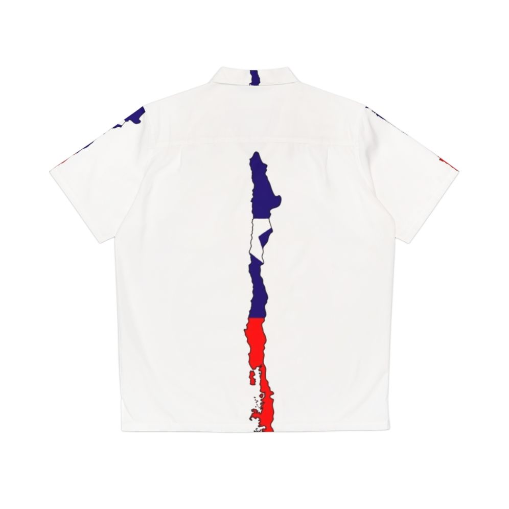 Map of Chile with Chilean Flag Hawaiian Shirt - Back