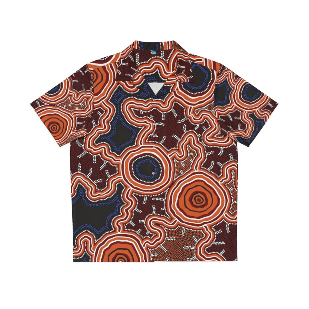 Authentic Aboriginal Art Hawaiian Shirt featuring Pathways to Water design