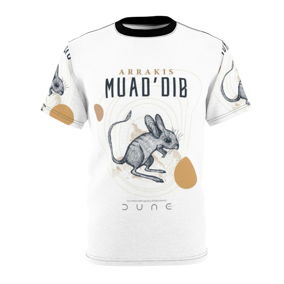 Dune 2020 inspired t-shirt with desert and Muad'Dib graphic