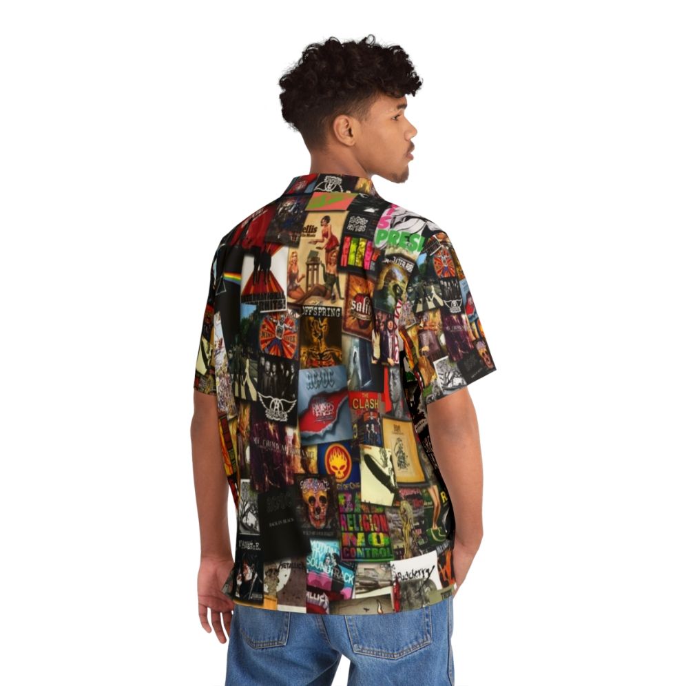 Music-inspired Hawaiian shirt with collage design - People Back