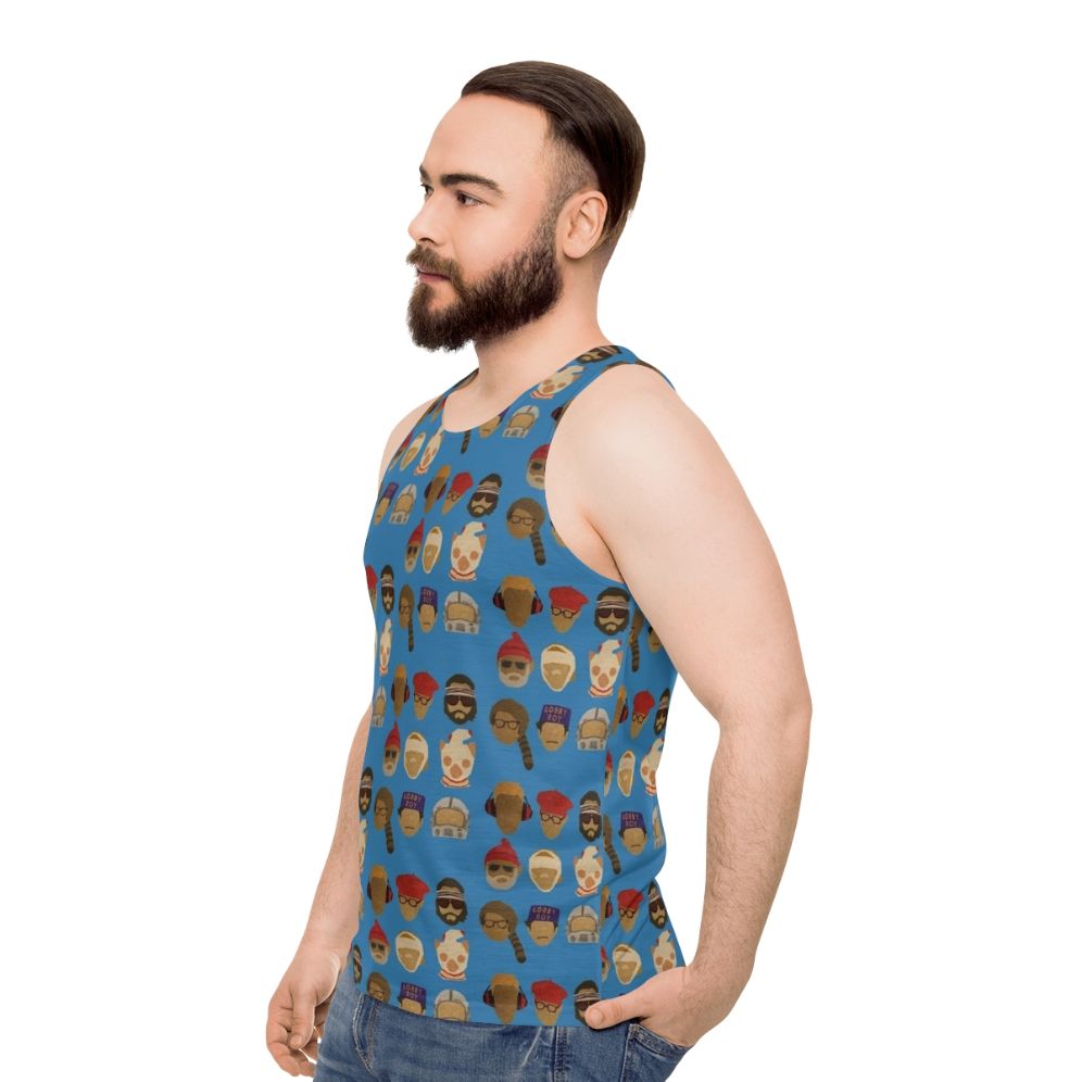 Wes Anderson inspired unisex tank top - men side