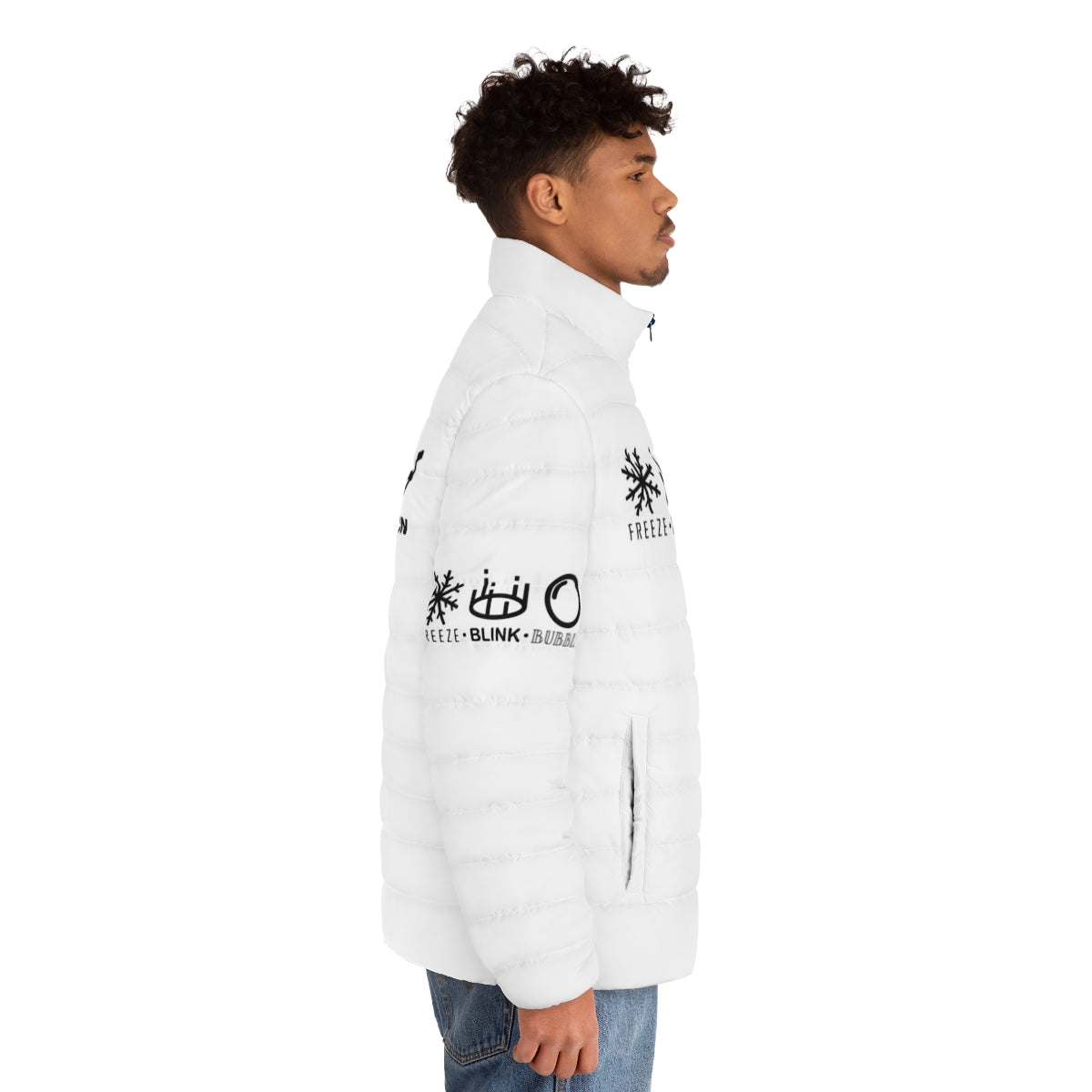 World of Warcraft Mage Puffer Jacket with Arcane, Frost, and Fire Mage Designs - men side right