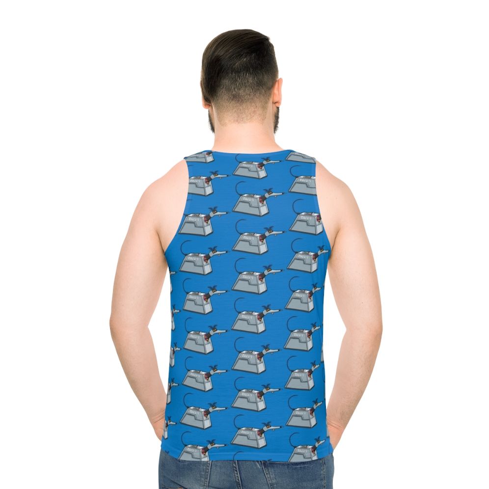 Grey unisex tank top - men back