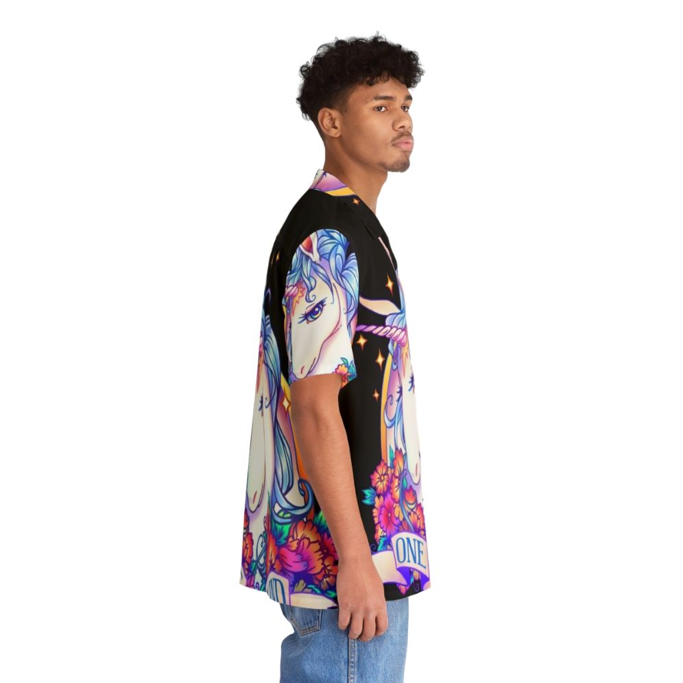 Mythical unicorn Hawaiian shirt with tropical floral pattern - People Pight