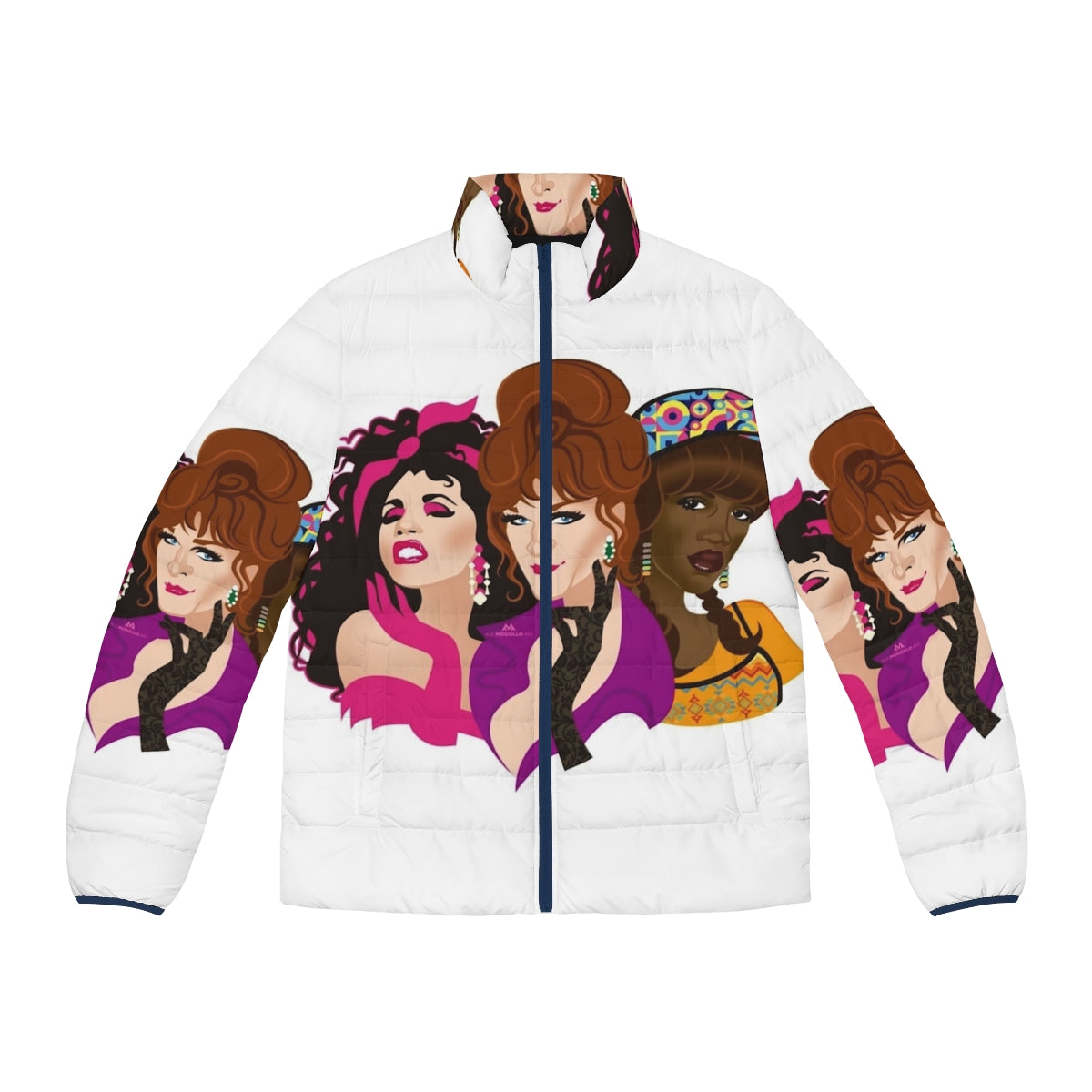 Puffer jacket inspired by the film "To Wong Foo, Thanks for Everything! Julie Newmar" featuring Alejandro Mogollo's art