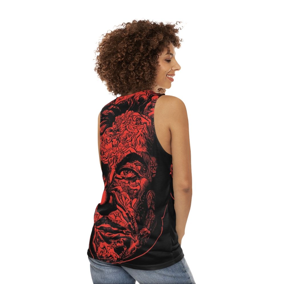 Minimalist Red Death Unisex Tank Top - women back