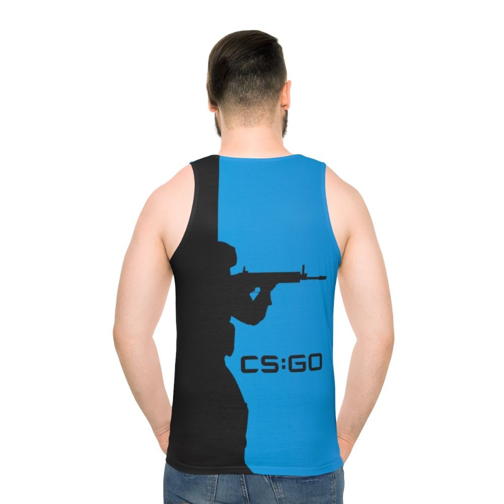 Counter Strike Silhouette Unisex Gaming Tank Top - men back