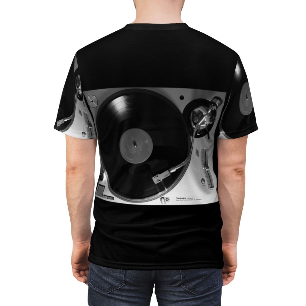 Unisex t-shirt with a classic Technics SL-1200GR turntable design - men back