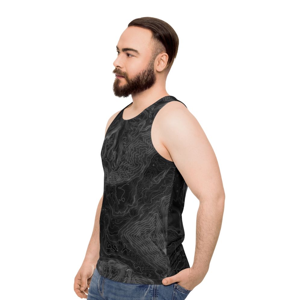 Topographic map unisex tank top - men side