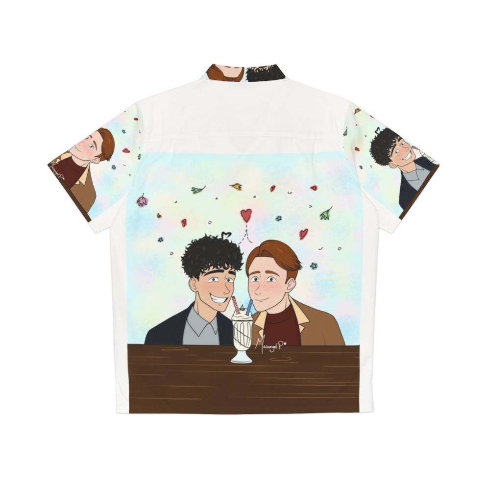 Heartstopper fanart Hawaiian shirt with vibrant anime-inspired design - Back