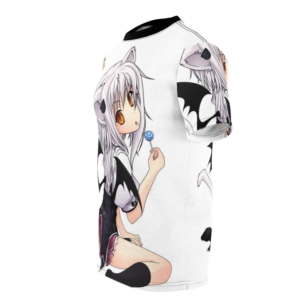 Neko girl anime manga t-shirt featuring a design inspired by the character Koneko Toujou from High School DxD - men left