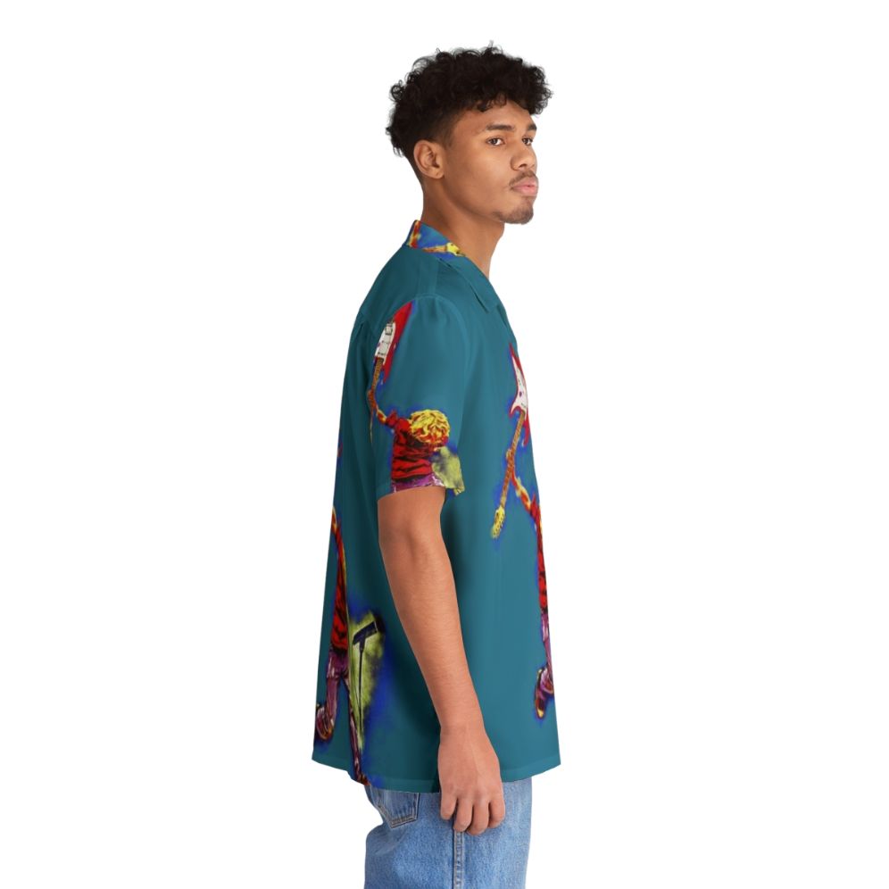 Retro 90s grunge Hawaiian shirt with rock music elements - People Pight