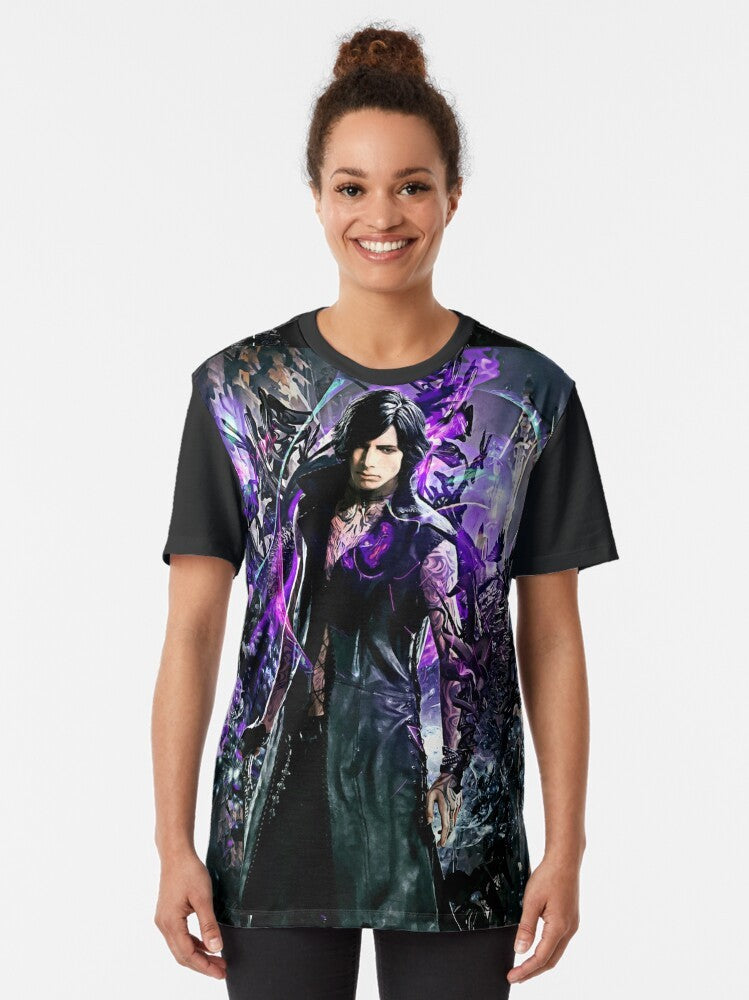 Devil May Cry 5 t-shirt featuring characters Dante, Nero, and Vergil - Women