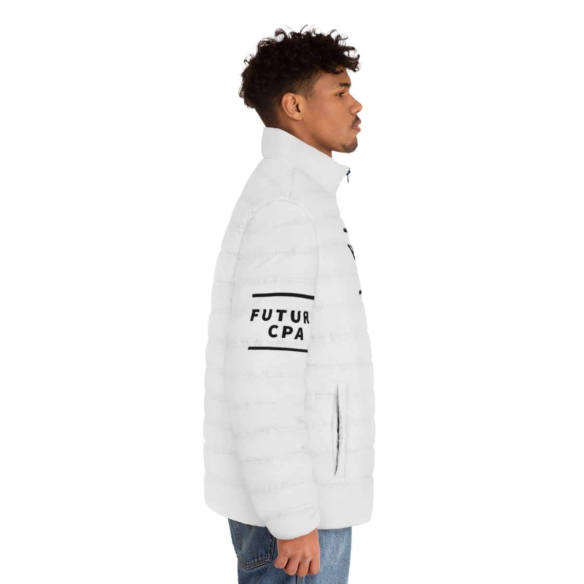 Future CPA Stylish Text Design Puffer Jacket - men side right