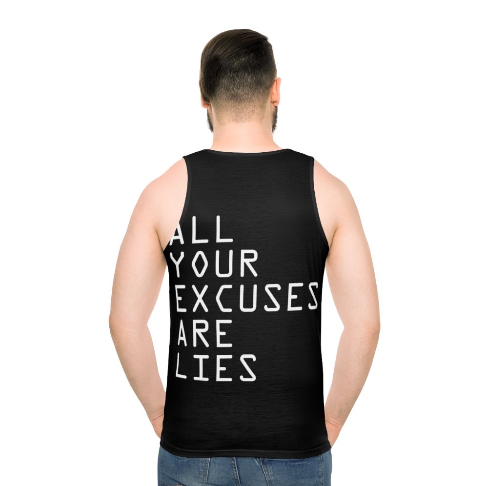 Unisex fitness motivational tank top - men back