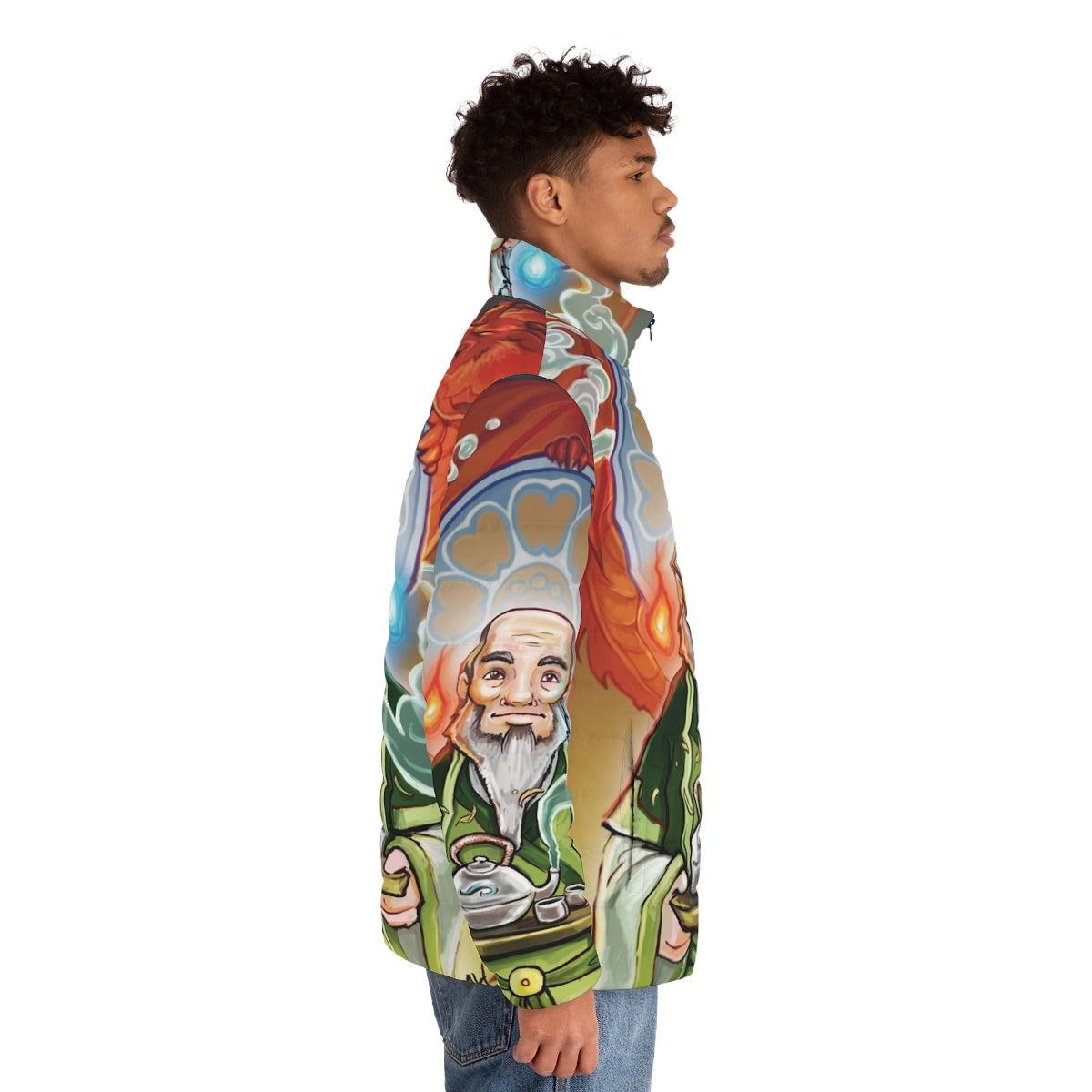 Spirit of the Dragon Avatar Puffer Jacket with focus keyword avatar and dragon - men side right