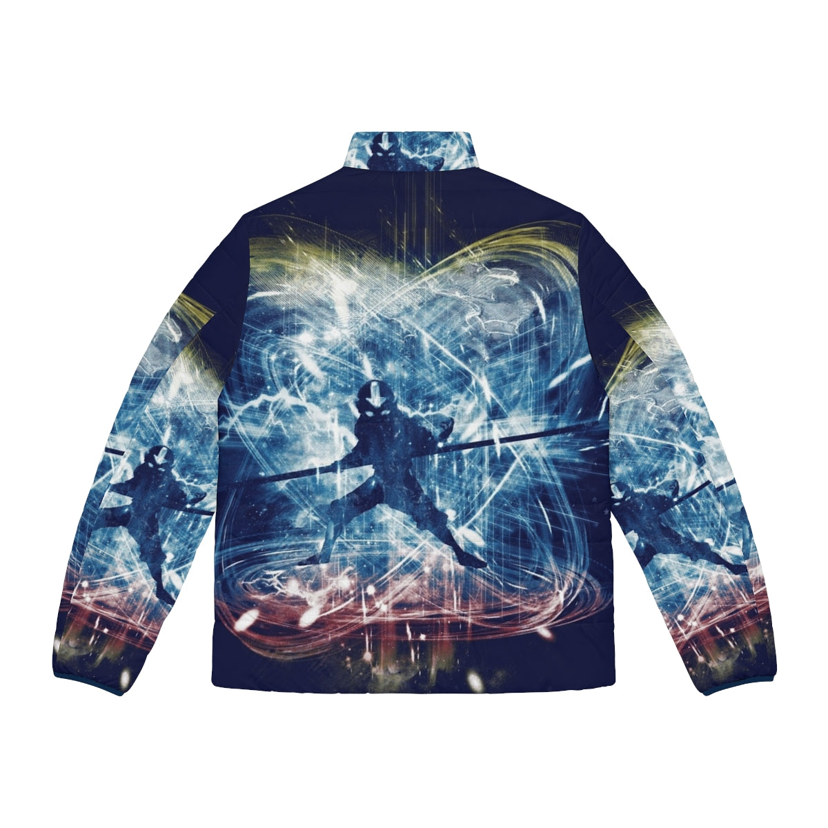 Elemental Storm Puffer Jacket featuring Avatar the Last Airbender inspired art - Back