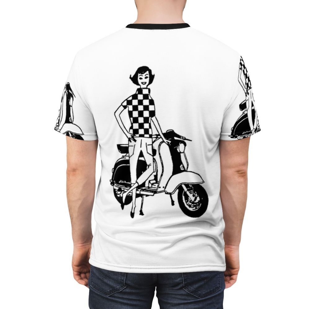 Retro Lambretta Li Series 1 Checkered Top T-Shirt - men back