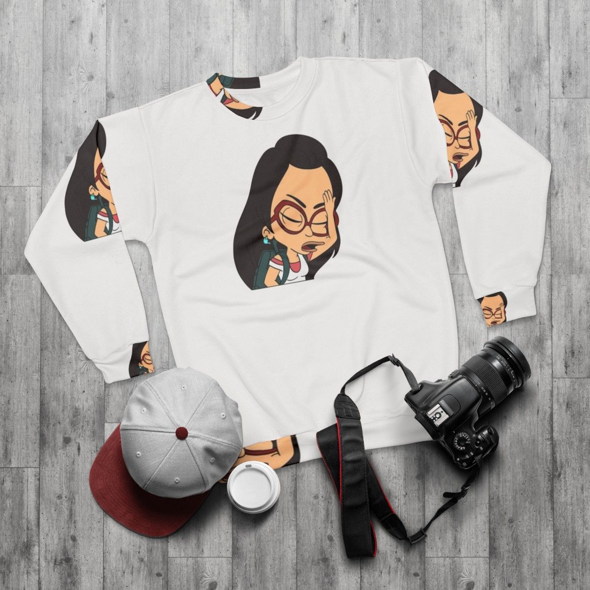 Ali Big Mouth Character Sweatshirt - flat lay